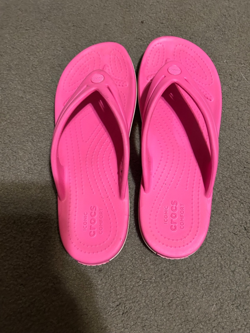 Crocs Hot Pink Flip Flops - Picture 5 of 7